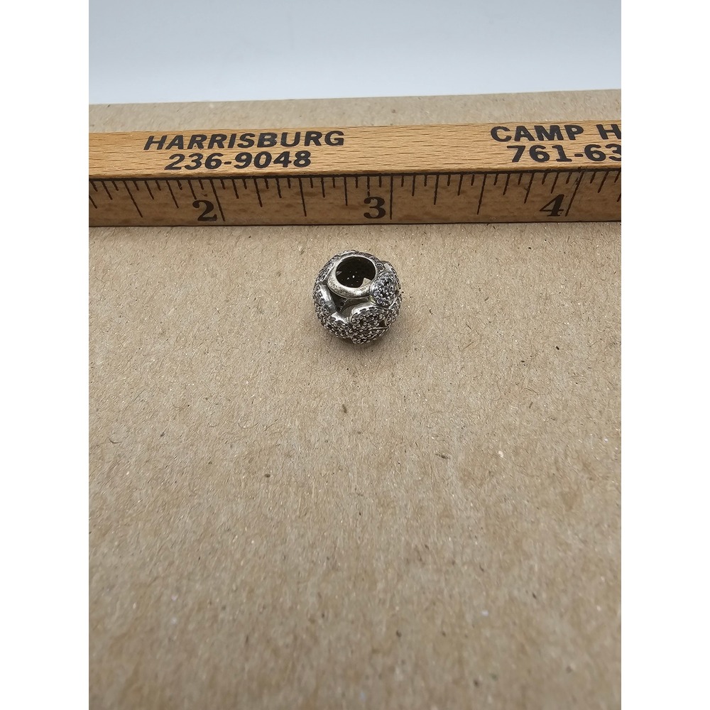 Pandora Pave Petals Charm 791400CZ Sterling Silver Clear Cubic Zirconia Bead